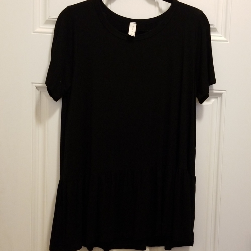 M T S Black Babydoll style top